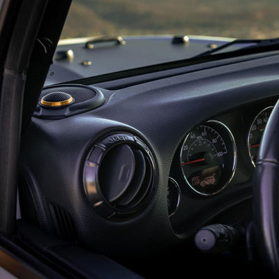 Upgrade your Jeep Wrangler JK dash speakers with our Front SoundStage Upgrade. Includes midrange drivers, tweeters, custom grilles, free shipping and tools. 