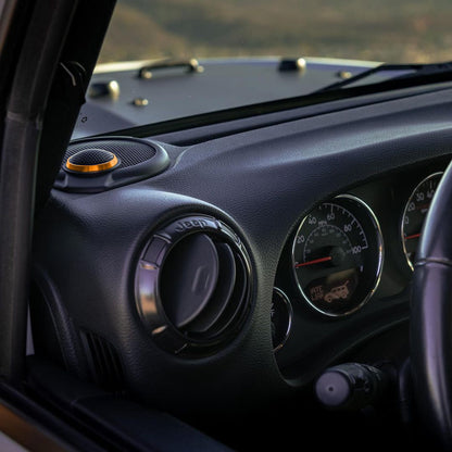 Upgrade your Jeep Wrangler JK dash speakers with our Front SoundStage Upgrade. Includes midrange drivers, tweeters, custom grilles, free shipping and tools. 