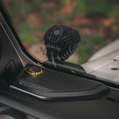 Upgrade your Jeep Wrangler JL dash speakers with our Front SoundStage Upgrade. Includes midrange drivers, tweeters, custom grilles, free shipping and tools. 